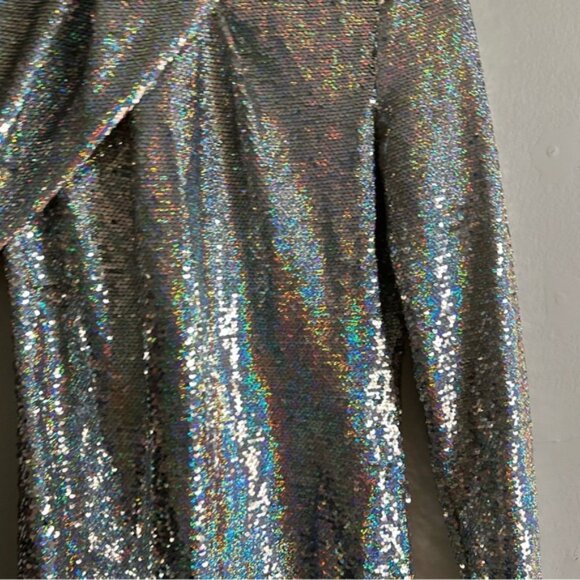Zara Blogger Favorite Silver Sequin Mini Party Mini Dress - Picture 7 of 15